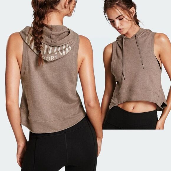 Victoria’s Secret Sport (XS) Mauve Sleeveless Hoodie Muscle Tank - Picture 1 of 10
